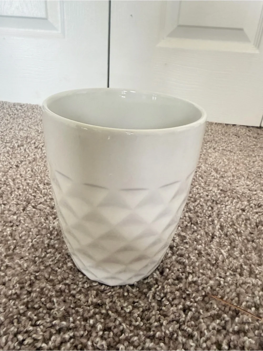 White Textured Ceramic Vase